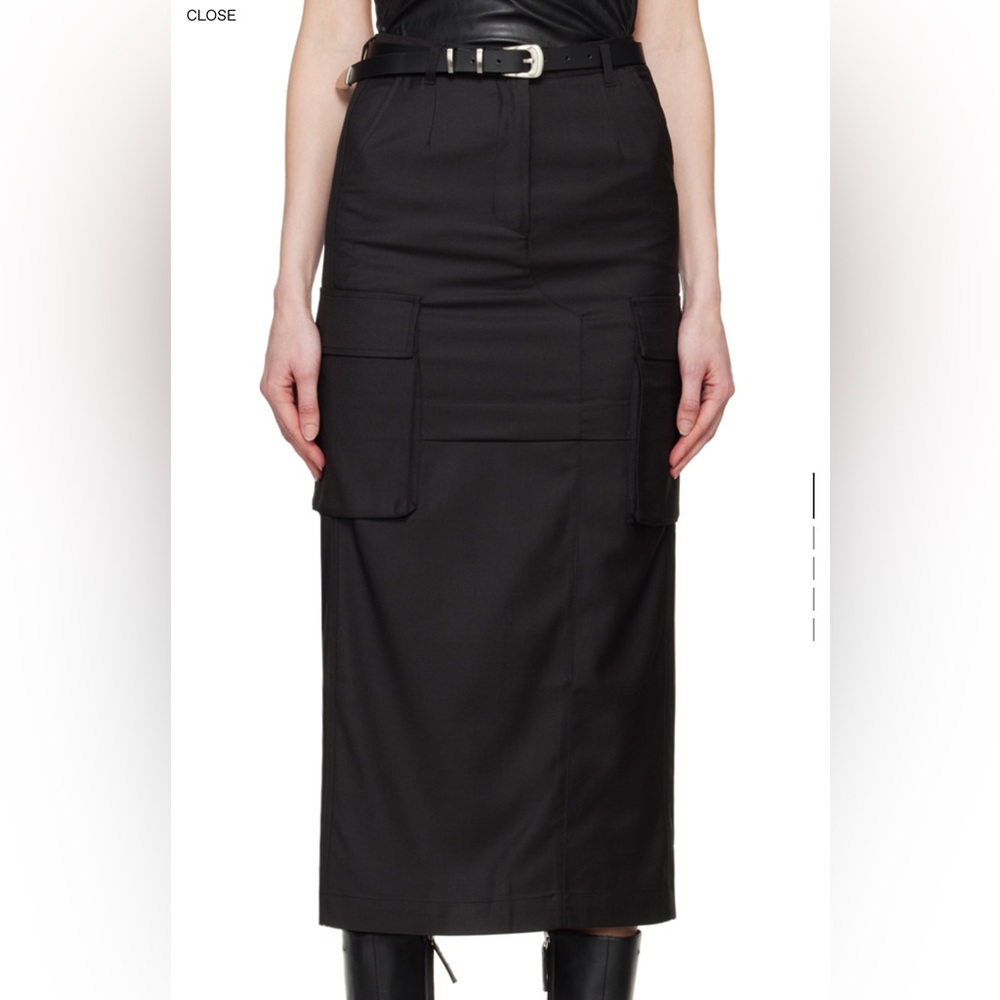 BNWT Black cargo midi skirt size small